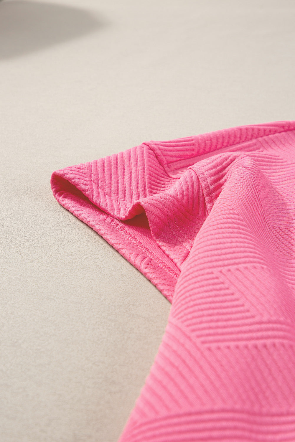 Gray Textured Loose Fit T Shirt & Drawstring Pants Set