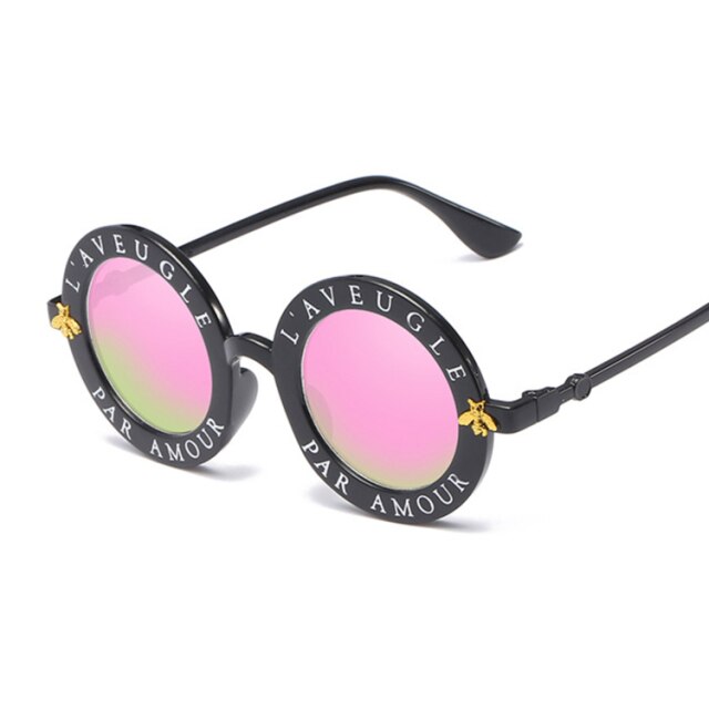 Designer Black Round Sunglasses Women