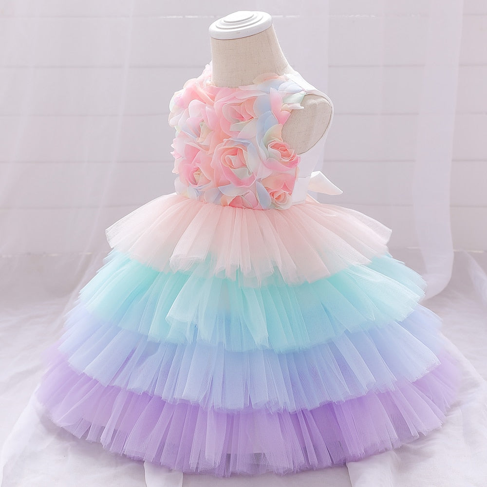 Bow Baby Girl Dress ty Wedding Dress Kid Clothes