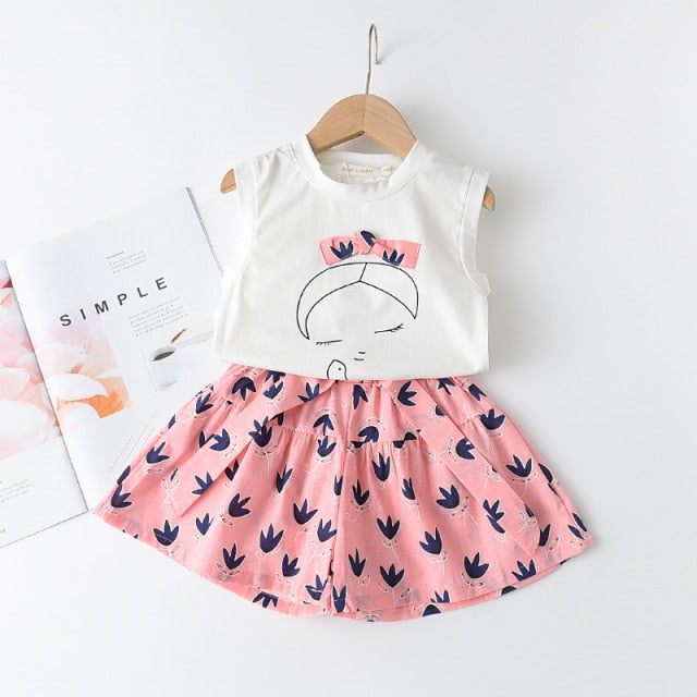 Kids Sets short Sleeve T-Shirt+Pant 2pcs