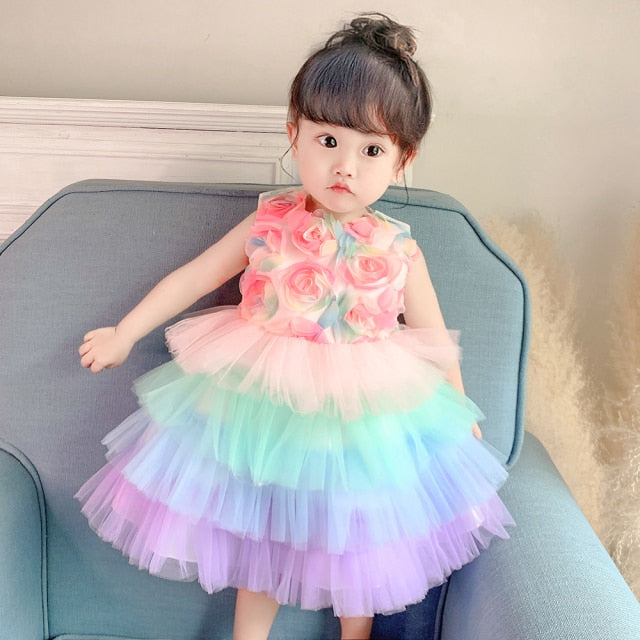 Bow Baby Girl Dress ty Wedding Dress Kid Clothes