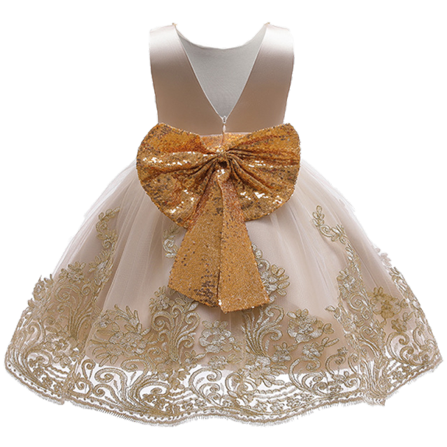 Bow Baby Girl Dress ty Wedding Dress Kid Clothes