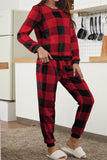 Multicolor Plaid Long Sleeve Top & Pants Longewear Set