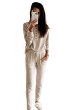 Long Sleeve Button Top &Pants Set