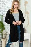 Khaki Button Up Hollow Out Loose Long Cardigan