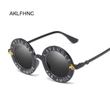 Designer Black Round Sunglasses Women