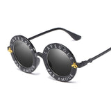 Designer Black Round Sunglasses Women