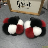 Hot Sale Women's Summer Fox Fur Slipper