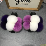 Hot Sale Women's Summer Fox Fur Slipper