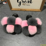 Hot Sale Women's Summer Fox Fur Slipper