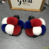 Hot Sale Women's Summer Fox Fur Slipper