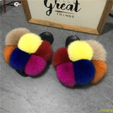 Hot Sale Women's Summer Fox Fur Slipper