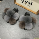 Hot Sale Women's Summer Fox Fur Slipper