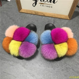 Hot Sale Women's Summer Fox Fur Slipper