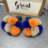 Hot Sale Women's Summer Fox Fur Slipper