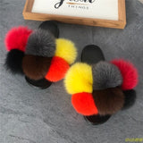 Hot Sale Women's Summer Fox Fur Slipper