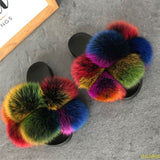 Hot Sale Women's Summer Fox Fur Slipper