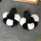 Hot Sale Women's Summer Fox Fur Slipper