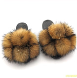 Hot Sale Women's Summer Fox Fur Slipper