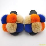 Hot Sale Women's Summer Fox Fur Slipper