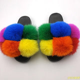 Hot Sale Women's Summer Fox Fur Slipper