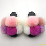 Hot Sale Women's Summer Fox Fur Slipper