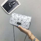 Women most Fashionable Shoulder Bag Chain Wild Crack Printing