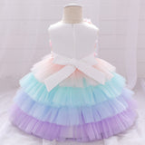 Bow Baby Girl Dress ty Wedding Dress Kid Clothes