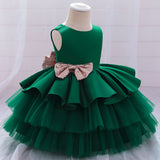 Bow Baby Girl Dress ty Wedding Dress Kid Clothes