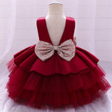 Bow Baby Girl Dress ty Wedding Dress Kid Clothes