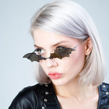 Bat Shaped SunGlasses Female Male Vintage Shades Metal