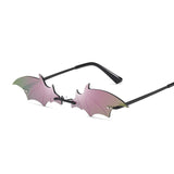 Bat Shaped SunGlasses Female Male Vintage Shades Metal