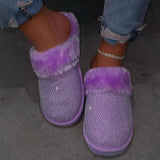 Flat slippers Fur Slides Fluffy Women