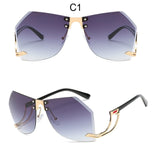 Irregular Rimless Sunglasses Clear Shades