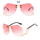 Irregular Rimless Sunglasses Clear Shades