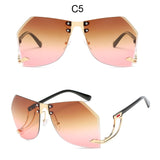 Irregular Rimless Sunglasses Clear Shades