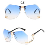 Irregular Rimless Sunglasses Clear Shades