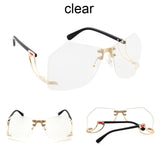 Irregular Rimless Sunglasses Clear Shades