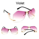 Irregular Rimless Sunglasses Clear Shades