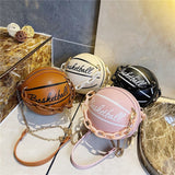 Leather Shoulder Basketball bags crossbody For Teenagers Women Chain Hand Bags