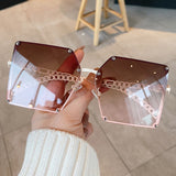 Gradient Square Sunglasses For Women Vintage