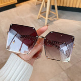 Gradient Square Sunglasses For Women Vintage