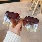 Gradient Square Sunglasses For Women Vintage