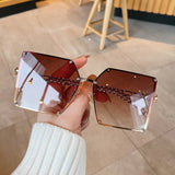 Gradient Square Sunglasses For Women Vintage