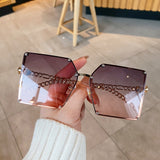 Gradient Square Sunglasses For Women Vintage