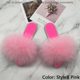 Summer Women's Slippers Indoor Fluffy Furry Slippers With Fur Removable