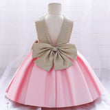 Bow Baby Girl Dress ty Wedding Dress Kid Clothes