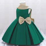 Bow Baby Girl Dress ty Wedding Dress Kid Clothes