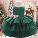 Bow Baby Girl Dress ty Wedding Dress Kid Clothes