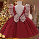 Bow Baby Girl Dress ty Wedding Dress Kid Clothes